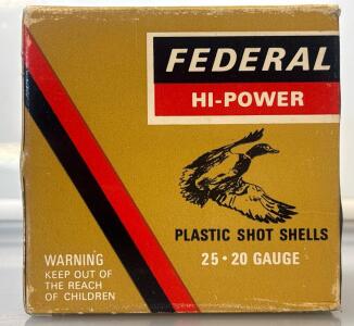 Federal Hi-Power 20 Gauge Shotgun Shells, 25 Count