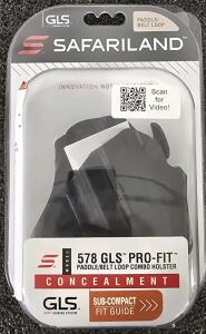 Safariland 578 GLS Pro-Fit Sub-Compact Concealment Holster Left Hand- New In Package