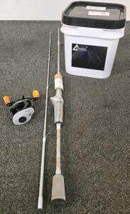 OneBass 6' Fishing Rod And Reel, Drasry Salt Water Fishing Cast Net Kit (Both Brand New)