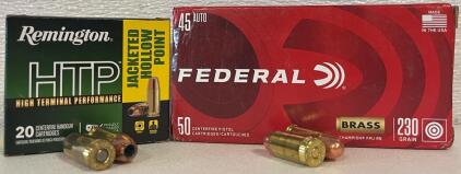 Federal & Remington .45 Auto Ammunition, 230 Grain, FMJ & JHP, 70 Rounds Total