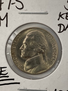 1947-S Rare Key Date GEM Nickel