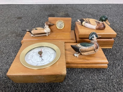 Collectible Wood Ducks & Thermometer