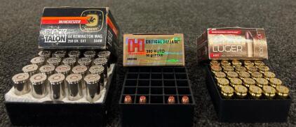 Various Ammunition Including 44 Remington Mag 380 Auto And 9MM Luger