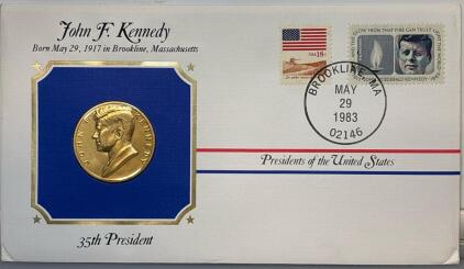 John F. Kennedy 1983 Presidential Medals Cover From Postal Commemorative Society