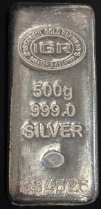 IGR Istanbul Gold Refinery 500g 999.0 Fine Silver Bar