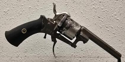 Belgium Antique Revolver with Black Grips, Serial Number 5511, Double Action