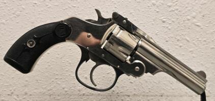 Hopkins & Allen Forehand Model 1901 Revolver, .32 Auto, Nickel Finish, Break-Top Action