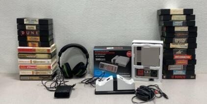 Mini Machine Entertainment System / Turtle Beach Wireless Headphones / Classic Beta Tapes