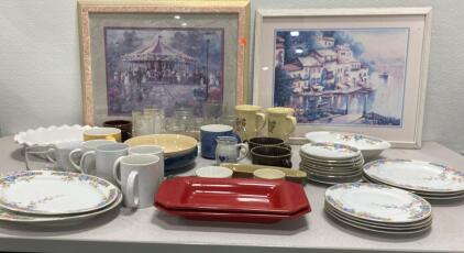 Framed Art / Cups and Dishes