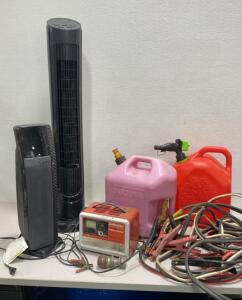 Fan / Heater / Battery Charger / Jumper Cables and Gas Cans