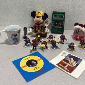 (9) California Raisins Figures / Mattel Football 2 Game / Vintage Mickey Mouse Plush
