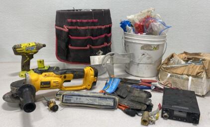 DeWalt Grinder / Ryobi Drill / (2) Start Ballists / Uniden BearCat CB / and Much More
