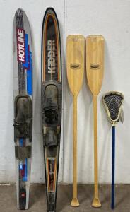 (2) Water Ski&rsquo;s / Paddles / Lacrosse Stick