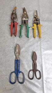 (5) Pair Of Tin Snips