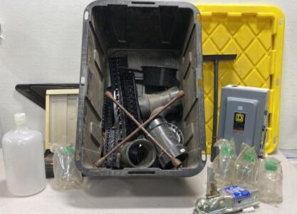 2&rdquo; Fulton Coupler / Electrical Box / (4) Unused Liquid Containers and More