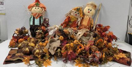 HUGE Lot of Fall Decor , Garlands, Scarecrows, Pumpkins and More