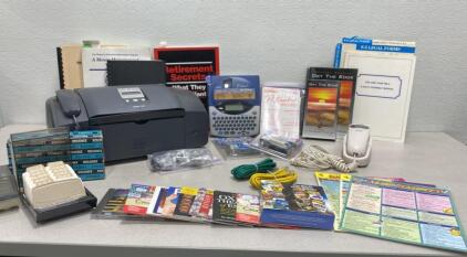 HP 1240 Fax Machine ( Powers On ) / P-Touch with Extra Label Tape / Much Much More