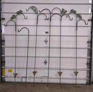 (6) Assorted Sized Metal Plant Hanging Poles