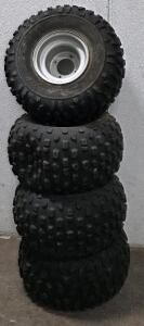 Dunlop Off-road Tires with Rims for Yamaha YFM350, 22x11-8, Set of 4