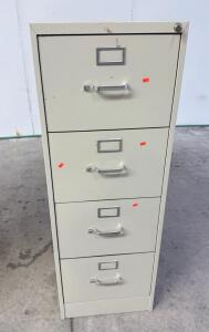 4-Drawer Vertical Metal Filing Cabinet, Lockable with Key, Beige