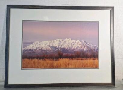 (1) Large Framed & Numbered Scenic Mountain Landscape Photographic Print - By David C. Schultz, 42"W x 32"T