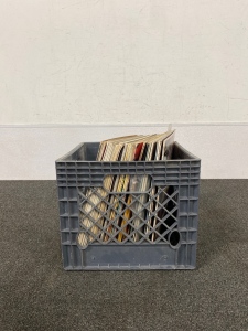 Crate With Assorted Vinyl Records