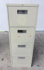 Beige Metal 4-Drawer Vertical Filing Cabinet