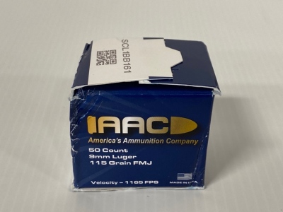 Box of AAC 9mm 115 GR (50 Count)