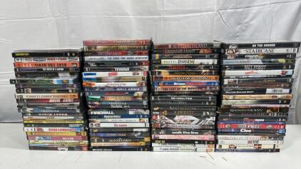Lot Of 100 DVD&rsquo;s Including Titles Like -Spider-Man , Fast Five , Jumanji , Crank 2 , the Punisher & Many More