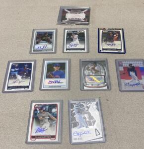 Autographed Baseball Cards (10) Players Like Chad Huffman and Jedd Byroko