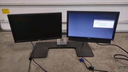 (1) Dell Dual-Monitor Stand w/ (2) Dell Computer Monitors
