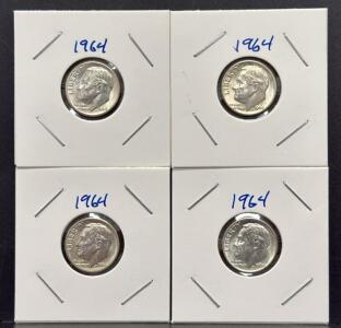 1964 Roosevelt Dime, Silver Composition, U.S. Mint
