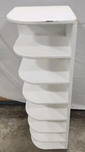 (1) 44" x 13" x 13" White Solid Wood Corner 7-Tier Shelf
