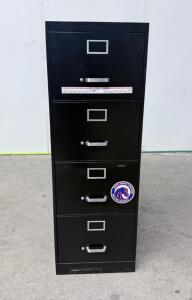 Black 4-Drawer Metal Filing Cabinet with Key Lock