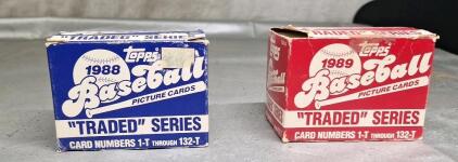 (1) 132-Count Box Of Topps 1988 "Traded" Series Baseball Trading Cards & (1) 132-Count Box Of Topps 1989 "Traded" Series Baseball Trading Cards