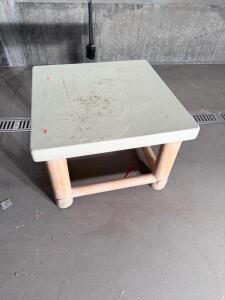 Contemporary Coffee Table with Concrete Top and Wood Legs