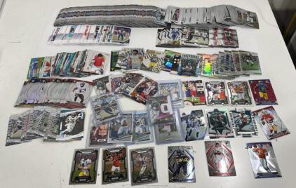 Very Large Assortment Of Mainly Football Cards Mixed With Some Basketball & Soccer Lots Of Big Names Brett Farve , DeVonta Smith, Brock Purdy , John Elway + more , Rookies, All Stars , HOF , Lots Of Inserts