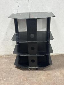 Glass Corner TV Stand (Black)