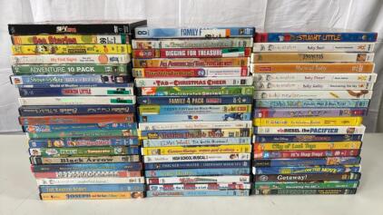 Lot Of 60 Children DVD&rsquo;s - Bob The Builder , Blues Clues , Sky High , Hannah Montana, Chicken Little & More