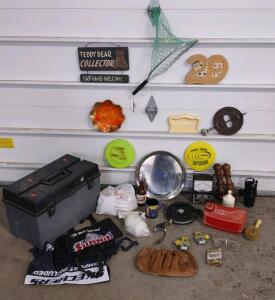 (1) Tool Box w/ Assorted PVC Pipe Inside, (1) "29" Shaped Cribbage Board Game, (1) Small (Red) Engine Gas Tank, & Much More!!!