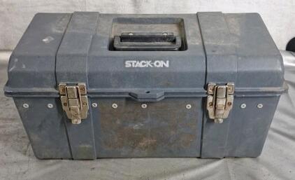 (1) Plastic Toolbox W/ Assorted Automotive Polishing Supplies
