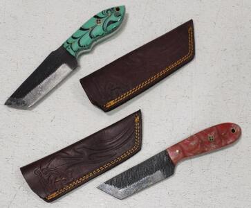 (2) Cold Steel Fixed Blade Knives With Resin Handles And Sheaths