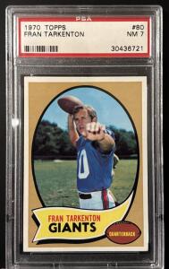 1970 Topps Fran Tarkenton PSA NM 7 Trading Card #80, Giants Quarterback