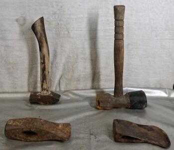 (1) 3-Lb Cross Peen Hammer, (1) 5-Lb Maul Head, (1) Ken Tool Tire Hammer & (1) Axe Head