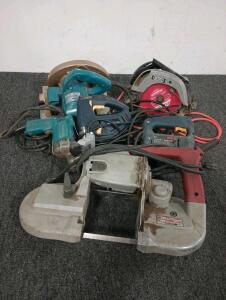Milwaukee Portable Band Saw, Makita Skill Saw, Craftsman Skill Saw And Jigsaw, Mastercraft Jigsaw