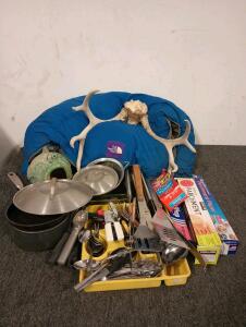 North Face Mummy Adult Sleeping Bag, Deer Antlers, Kitchen Utensils And More!