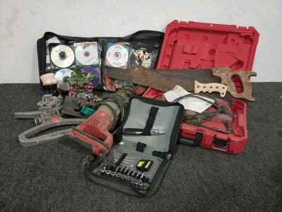 Milwaukee Sawzall, Milwaukee Hammer Drill, CD's, Machete And More!