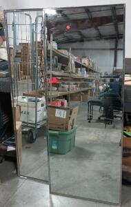 (2) Metal Framed Mirrors 24" x 60"