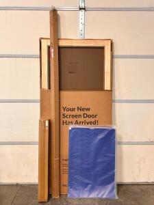 Wooden Framed Screen Door, (4 PCS) Welding Rod Holders, Trim Pieces, and 24"x 36" Blue Sticky Mats