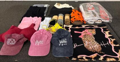 Clothing Lot NEW WITH TAGS (3) Unbranded Ball Caps (1) XL Standard Fit Nike Sweat Pants (1) XS Shorts (2) Swim Cover Dresses And More